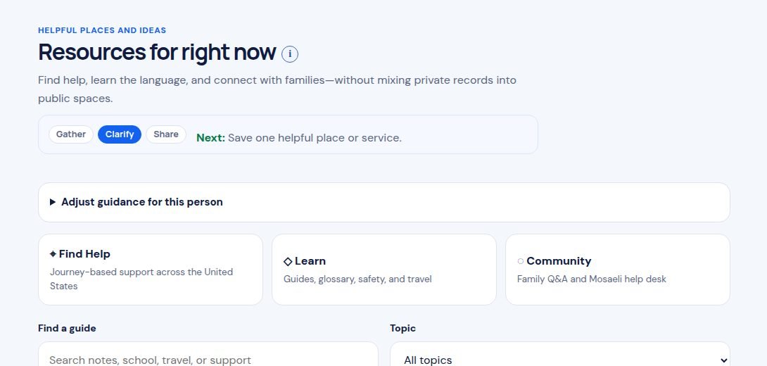 The Resources page, with Find Help, Learn and Community, and a Find a guide search box